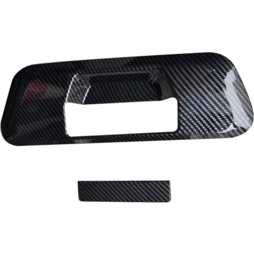 For Nissan Navara NP300 ST 2014-2020 Rear Trunk Tail Door Handle Bowl Cover Trim Decor Car Accessories, Carbon Fiber ABS