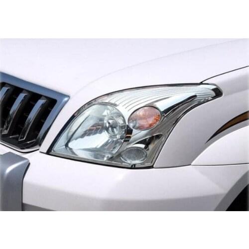 2003 2004 2005 2006 2007 2008 2009 For Toyota Prado Land Cruiser FJ120 ABS Chrome Front Headlight Head Light Lamp Cover Trim