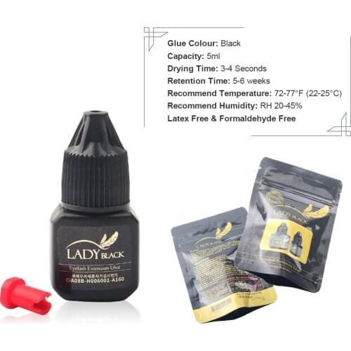 Ladyblack Glue for individual Lashes Fast Dry Glue for Eyelash Extension and Volume Lashes Safe Adhesive in False Eyelash Glue