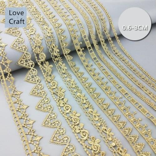 Lace Ribbon Material Skirt Hollow Water-Soluble Embroidery Golden Eyelash Lace Dress Lolita Skirt Clothing Accessories