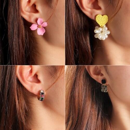 Trendy Vintage Clip on Earrings With Piercing for Women Bridal Earring Fashion Earrings Party Gift Bijoux Jewelry