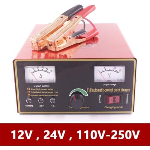 Big Power 12V 24V Intelligent Battery Charger for Automotive Motorcycle Boat Forklift Truck Lead-Acid Maintenance-free Batteries