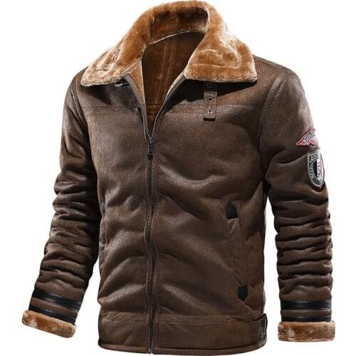 Embroidery Motorcycle Leather Jacket Men Vintage Leather Coat New Winter Suede Fur Coat England Style Thick Men Leather Jackets