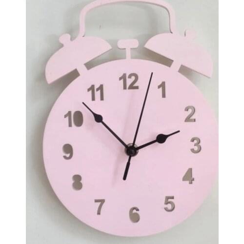 HLO 2021 Alarm Clock Themed Wall Clock Different Colors Wooden Quality Material Stylish Living Room Horloge Murale Fair Price
