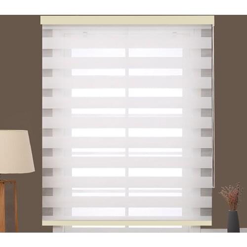 Window Shades Customized Size Curtains Double Layers Semi Blackout Fabric Roller Zebra Blinds For Home