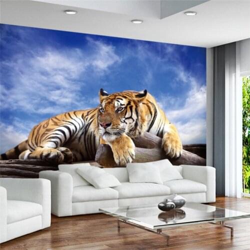 Custom Photo Wall Paper 3D Stereoscopic Animal Tiger Wall Mural Backdrop Wallpaper Living Room Bedroom Home Decor
