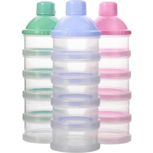 Portable Newborn Baby Milk Powder Dispenser Newborn Baby Food Storage Container 5 layers Toddle Milk Powder Box Nacks Container