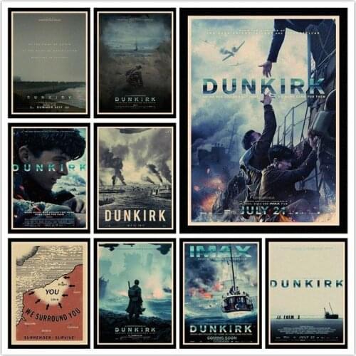 Perfect JL Dunkirk World War II movie retro posters kraft wall paper High Quality Painting For Home Decor wall stickers HBB25