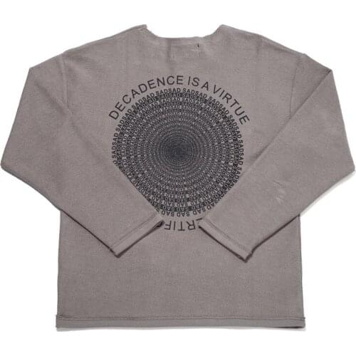 Disc letter printed round neck pullover Gaojie Guochao retro hip hop Terry top