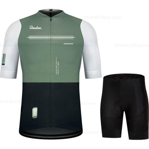 RAUDAX 2021 Summer Men Team Cycling Jerseys Set Summer Road Bike Suit Breathable Hort Sleeve Cycling Clothing ciclismo