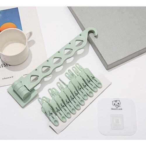 Self-adhesive Foldable Clothes Hangers For Clothes Drying Rack Multi-function Clothes Rack Closet Organizer Space Saving Clothes