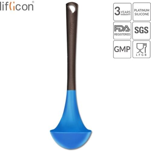 Liflicon Silicone Soup Ladle High Heat Resistant Anti-hot Ladles Non-stick Kitchen Cooking Tools Non Hurt to Pans and Pots