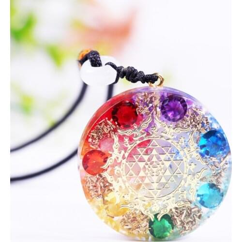 Luminous Chakra Zircon Pendant Orgonite Necklace Generator Balancing Positive Energy Harmony Luck Yoga Meditation Reiki Natural
