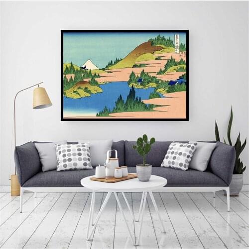 Japanese art poster print the lake of Hakone in the Segami province prints Katsushika Hokusai Japanese Wall art