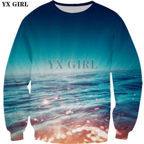 YX GIRL Drop shipping underwater sea scenery 3d Print Pullovers Hoody 2018 New Fashion Mens Womens O-Neck Sweatshirt