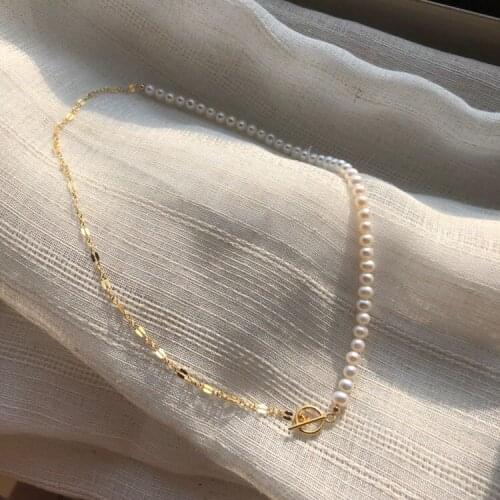 Lily Jewelry Boho Choker Necklace Freshwater Pearl 925 Sterling Silver Women Jewelry Wedding Birthday Gift