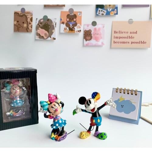1PCS 9.5cm Exquisite workmanship Disney Britto Mickey Mouse Mickey Minnie resin hand-made hand painted birthday gift