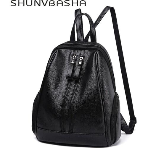 2018 NEW Fashion Women Backpack High Quality PU Leather Youth Leather Backpacks for Teenage Girls Female School Shoulder Bag