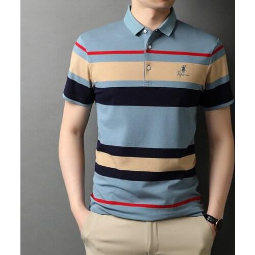 2021 New Summer Brand Striped Embroidery Mens Designer Polo Shirts With Short Sleeve Casual Tops Fashions Men Clothing M-4XL