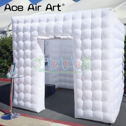 3mW Charming design inflatable LED photo booth enclosure,photo cabinet selfie booth with foldable curtains ande RGB lights