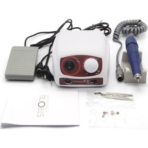 40000RPM STRONG 207B Control Box & STRONG 105L Micromotor Handpiece Electric Manicure Drill Set For Nail polishing device