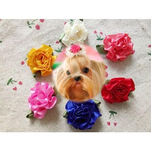 Pet accessories Yorkshire Carnation pet rubber band Lace flower accessoroies Dog grooming pet supply 50pcs/lot