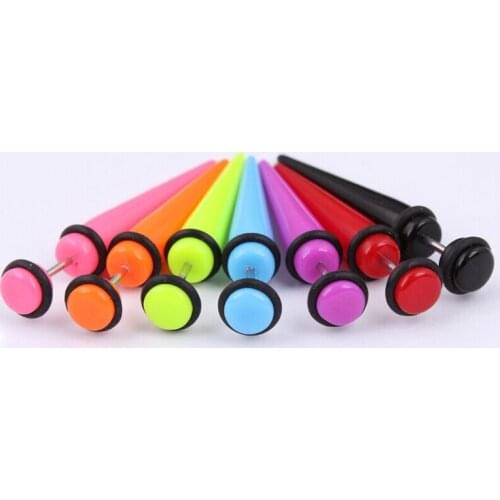 Alisouy 2019 Hot Sale Acrylic Body Jewelry Ear Expander Kit Plug Tunnel Body Piercing 1 Pair Women Men Studs Taper Light