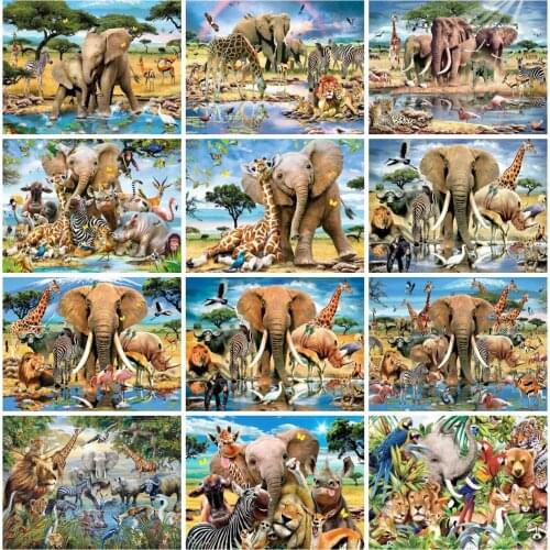 EverShine 5D Diamond Painting Elephant Cross Stitch DIY Diamond Embroidery Animals Picture Rhinestones Handmade Home Decor