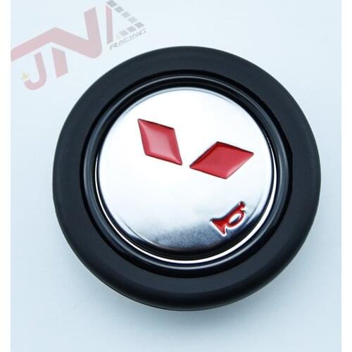Aluminum Horn Cover Red/Black Logo Universal Car Styling Sport Racing Steering Wheel Horn Button