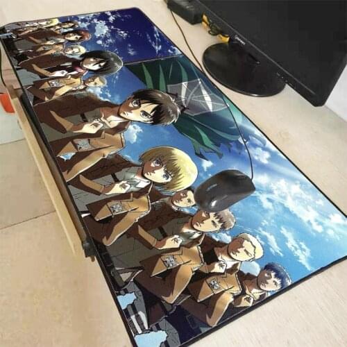XGZ Anime Attack on Titan Large Locking Edge Laptop Computer Mousepad Rug for PC Laptop Notebook for Dota2 LOL Gamer XL XXL