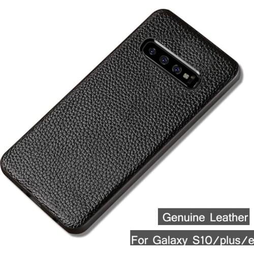 Genuine Leather Phone Case For Samsung Galaxy S8 S9 s10 Plus Case Litchi Texture Back Cover For S7 Edge A50 A70 A7 A8 2018 Case