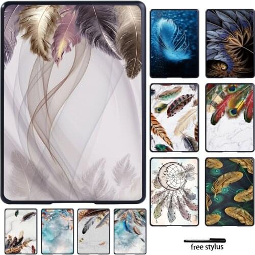 Painting Feather Tablet Cover Case for Kindle Paperwhite 1 5th/2 6th/3 7th/4 10th/Kindle 10th Gen 2019/8th Gen 2016 Hard Shell