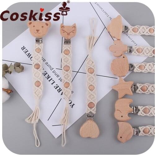 Coskiss Baby Products Pacifier Clip Pacifier Chain DIY Creative Handmade Cotton Rope Teether Anti-Drop Chain Nipple Holder Gift