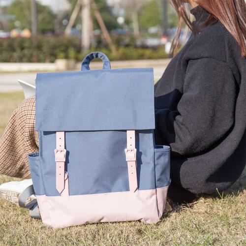 Deli 69450 backpacks shoulder bag Korean Style Frivolous computer bag High school student travel junior canvas school bag Fasion