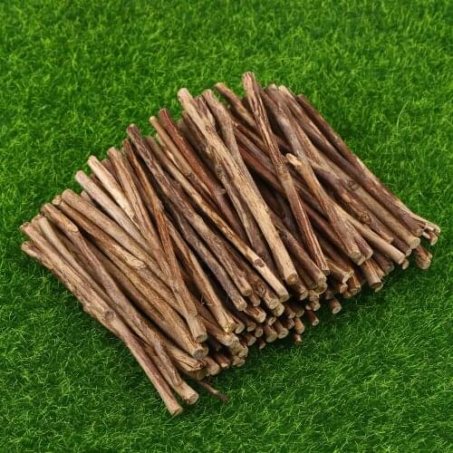 100pcs 10CM Long 0.3-0.5CM in Diameter Wood Log Sticks for DIY Crafts Photo Props (Wood Color)