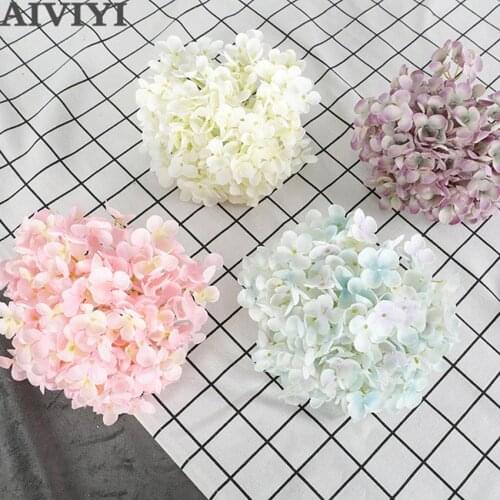 DIY 19cm hydrangea craft artificial flower head silk flower home wedding party decoration cheap flower