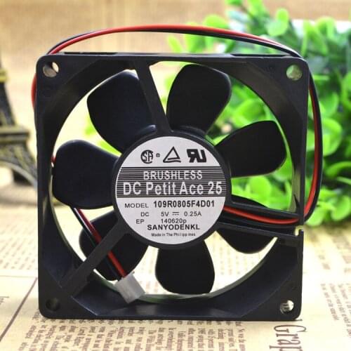 FOR Sanyo 80255V 0.25A 109R0805F4D01 8CM 3-line double ball cooling fan