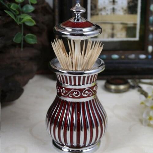 Europe retro Metal Crafts toothpick holder automatic toothpick holder metal toothpick dispenser tooth pick holder YQT027