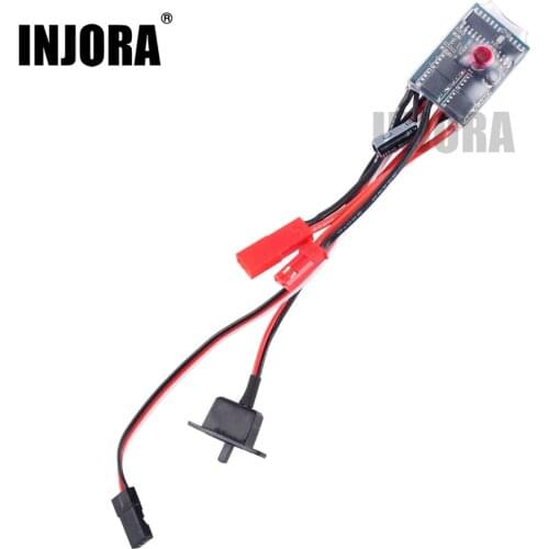 INJORA 1Pcs 10A ESC Brushed Speed Controller for 1/12 1/16 1/18 1/24 RC Car Crawler WPL C24 B16 B24 B36 RC Boat