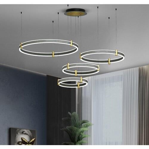 Lustre Chandelier For Living Room Kitchen Pendant Lights LOft Round Lamps Lighting For Stairs Ladder Light Fixture Free shipping