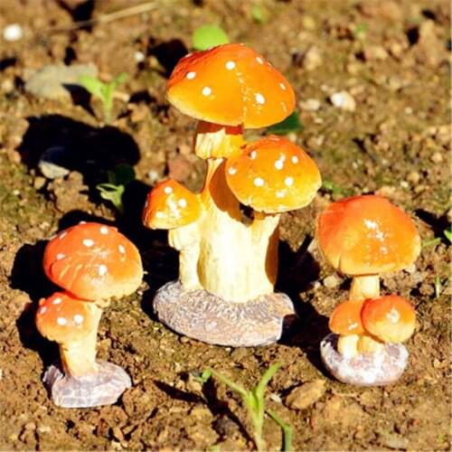 2020 Hot Sale Explosion Mushroom Toadstool Miniature Decoration Fairy Garden Glass Container Doll House Decoration
