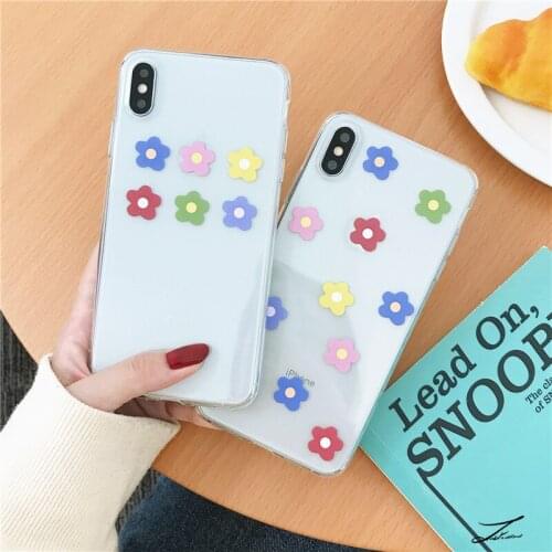 Soft Clear Phone Cases For iphone X XS Max XR 6 6S 7 8 Plus Case Floral Transparent TPU Colorful Flowers Back Case Cover
