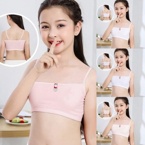 New Multicolor soft Kids Girls Underwear Cotton Bra Vest Children Underclothes Sport Undies Clothes kids bra brassiere fille M4
