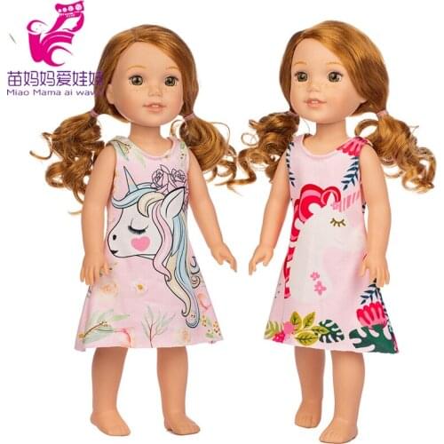 14.5 inch Wellie Wishers doll unicorn dress Camille Ashlyn Kendall Emerson clothes 38cm 40cm nancy doll clothes girl gift