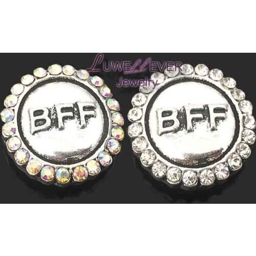 Wholesale metal Rhinestone Snap Buttons w166 BFF Diy Jewelry fit 18mm Snap button Necklaces/Bracelets for women