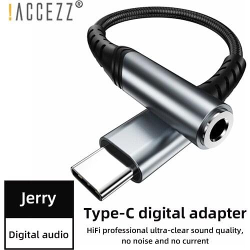 !ACCEZZ DAC Audio Type C to 3.5mm Earphone Adapter for Samsung S20 Xiaomi Huawei Mate 10 Pixel AUX USB C Male to 3.5 Female Jack