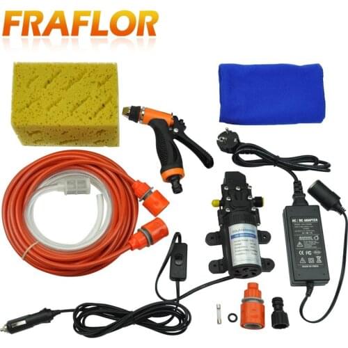 Portable Car Washer Washing Set With 110-240V 220V AC/DC Adapter, Factory Direct 12V Car Washing Machine Kit, Accept OEM
