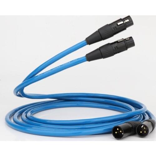 Preffair High Quality X404 Copper Silver Plating Blue Audio Balance interconnect cable with carbon fiber XLR plug connector hifi