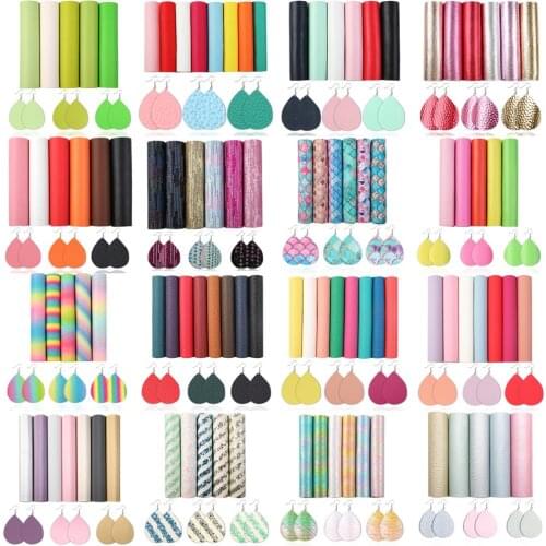 Size A5 15*21cm 4pcs/set Grain Metallic Glitter Faux Synthetic Leather Fabric Set for Bows DIY Handmade Materials,1Yc10089