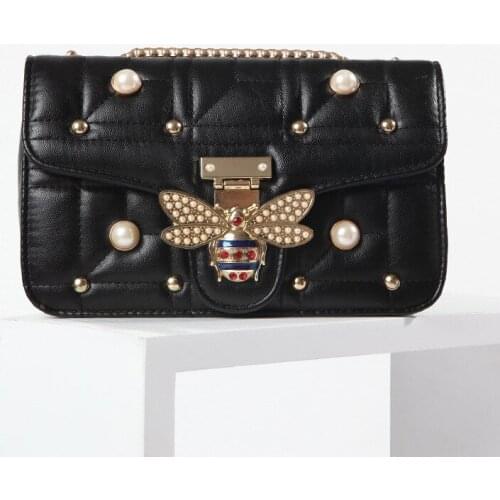 Luxury purses and handbags women bag designer Bee Pearl Crossbody Messenger Bags with chain for girls Ladies